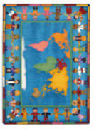 Joy Carpets Kid Essentials Hands Around The World Multi Area Rug