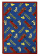 Joy Carpets Playful Patterns Hook And Ladder Blue Area Rug