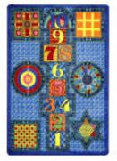 Joy Carpets Kid Essentials Games Galore Sapphire Area Rug