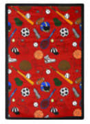 Joy Carpets Games People Play Multi-Sport Red Area Rug