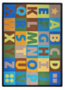 Joy Carpets Kid Essentials Oversize Alphabet Earthtone Area Rug