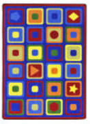 Joy Carpets Kid Essentials Seeking Shapes Multi Area Rug