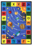 Joy Carpets Kid Essentials Space Alphabet Multi Area Rug