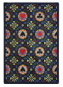 Joy Carpets Games People Play Stacked Deck Navy Area Rug