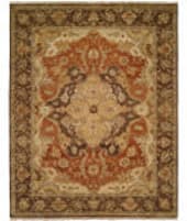 Famous Maker Pastire 100987 Rust - Ivory Area Rug