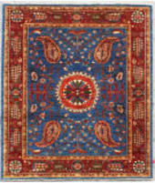 Kashee Vintage Blue - Red 5' x 6'4'' Rug