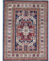 Kashee Royal Kazak Blue - Ivory 5'1'' x 6'9'' Rug