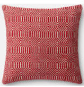 Loloi Pillow P0339 Red - Ivory