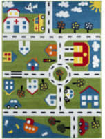 Lr Resources Whimsical 81270 Green - Cream Area Rug