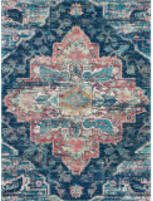 Nourison Fusion Fss13 Navy-Pink Area Rug