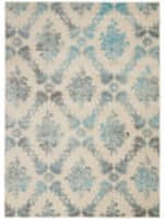 Nourison Tranquil Tra09 Ivory - Turquoise Area Rug