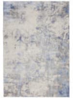 Nourison Silky Textures Sly04 Blue - Ivory Area Rug