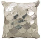 Nourison Natural Leather And Hide Pillow S1203 Silver Grey