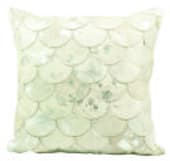 Nourison Pillows Natural Leather Hide S1203 White Silver