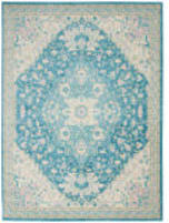 Nourison Tranquil Tra07 Ivory - Turquoise Area Rug