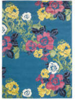 Nourison Wildflowers Wil02 Turquoise Area Rug