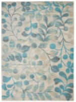 Nourison Tranquil Tra03 Ivory - Turquoise Area Rug