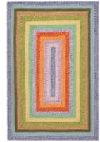 Safavieh Braided BRD324Y Green - Rust Area Rug