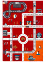 Safavieh Carousel Kids CRK192Q Red - Ivory Area Rug