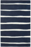 Martha Stewart Chalk Stripe Msr3617C Wrought Iron / Navy Area Rug