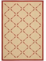 Martha Stewart Machine Made MSR4252-18 Creme / Red Area Rug