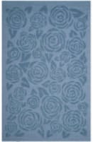 Martha Stewart Block Print Rose Msr4618B Thistle Blue Area Rug