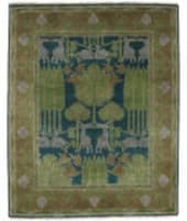 Southwest Looms Arts and Crafts PC-09A Teal Blue - Green Area Rug
