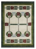 Southwest Looms Arts and Crafts PC-59A Ivory - Green Area Rug