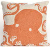 Trans-Ocean Frontporch Pillow Octopus 1432/17 Coral Area Rug