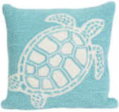 Trans-Ocean Frontporch Pillow Turtle 1634/04 Aqua