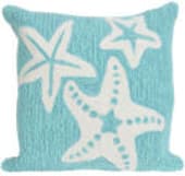 Trans-Ocean Frontporch Pillow Starfish 1667/04 Aqua