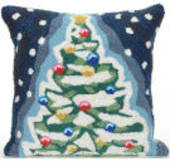 Trans-Ocean Frontporch Pillow Xmas Tree 1844/47 Midnight