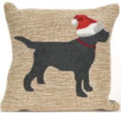 Trans-Ocean Frontporch Pillow Christmas Dog 1857/12 Neutral Area Rug