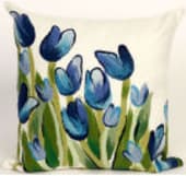 Trans-Ocean Visions Ii Pillow Allover Tulips 4134/03 Blue Area Rug