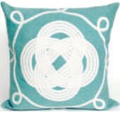 Trans-Ocean Visions Ii Pillow Ornamental Knot 4143/04 Aqua Area Rug