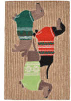 Trans-Ocean Frontporch Holiday Hounds 1566/12 Neutral Area Rug