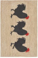 Trans-Ocean Frontporch Roosters 1870/12 Neutral Area Rug