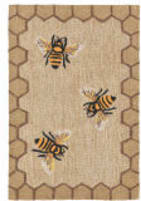 Trans-Ocean Frontporch Honeycomb Bee 2432/12 Natural Area Rug