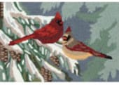Trans-Ocean Frontporch Cardinal Christmas Day 4634/44 Multi Area Rug