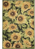 Trans-Ocean Marina Sunflowers 8184/48 Black Area Rug