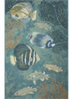 Trans-Ocean Marina Fish 8201/04 Aqua Area Rug