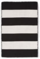 Trans-Ocean Sorrento Rugby Stripe Black Area Rug