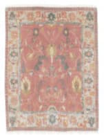 Tufenkian Tibetan Floral Heriz Brick/Beige Area Rug