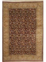 J. Aziz Kerman Burgundy - Ivory 6'8'' x 11'4'' Rug