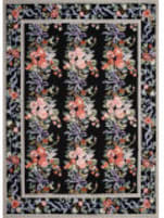 J. Aziz Needlepoint Black 8' x 10' Rug