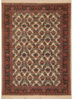 J. Aziz 16/18 Shah Abbas Ivory - Navy Blue 6'2'' x 9'3'' Rug