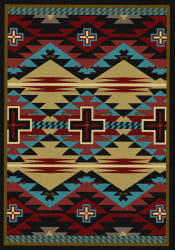 American Dakota Trader Rugs Rustic Cross Blue