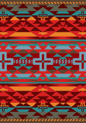 American Dakota Trader Rugs Rustic Cross Red