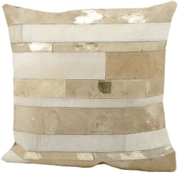 Nourison Pillows Natural Leather Hide S1160 Beige