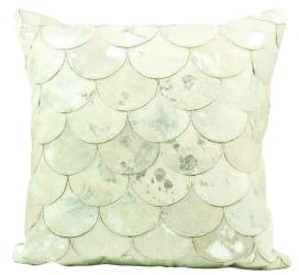 Nourison Pillows Natural Leather Hide S1203 White Silver